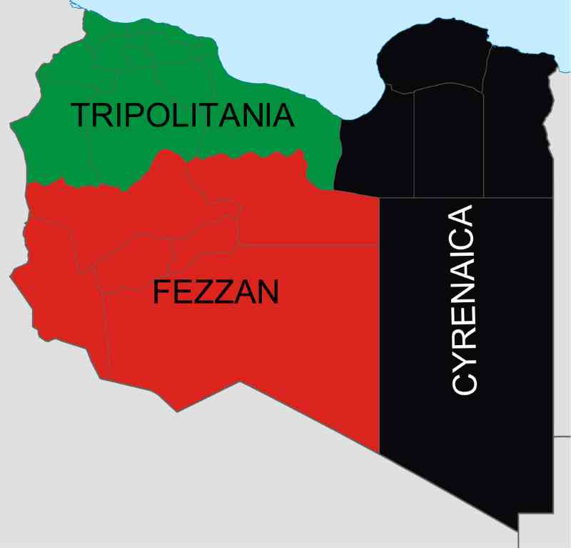 Three regions of Libya